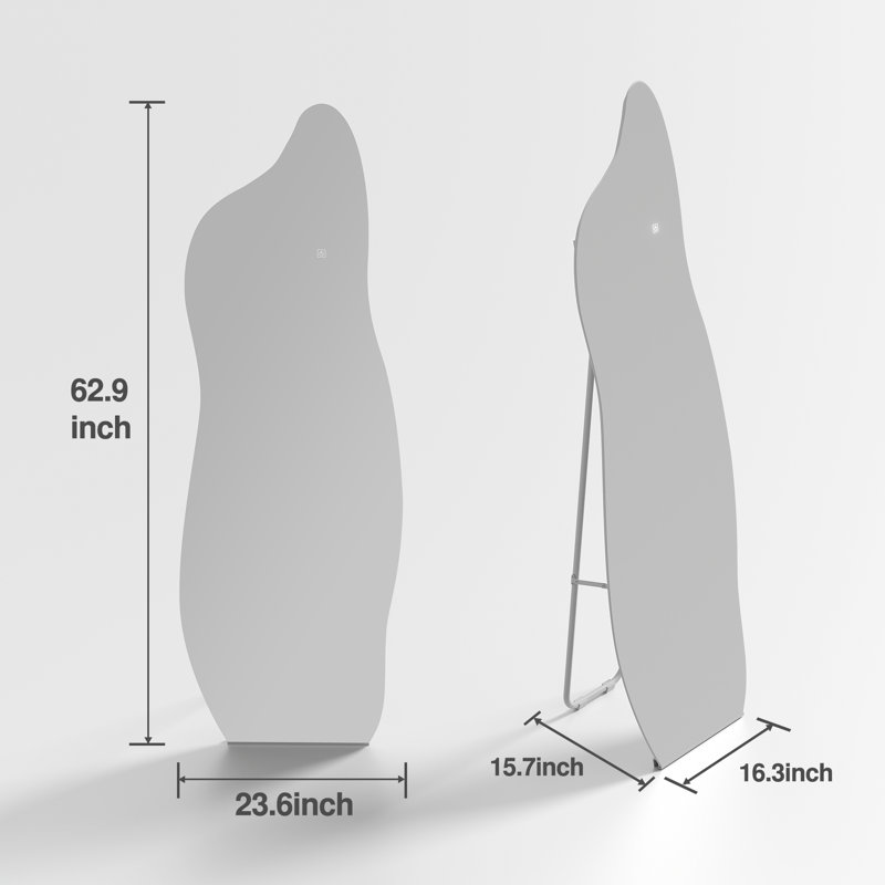 Wrought Studio™ Asymmetrical LED Full Length Mirror Wall Mirror with